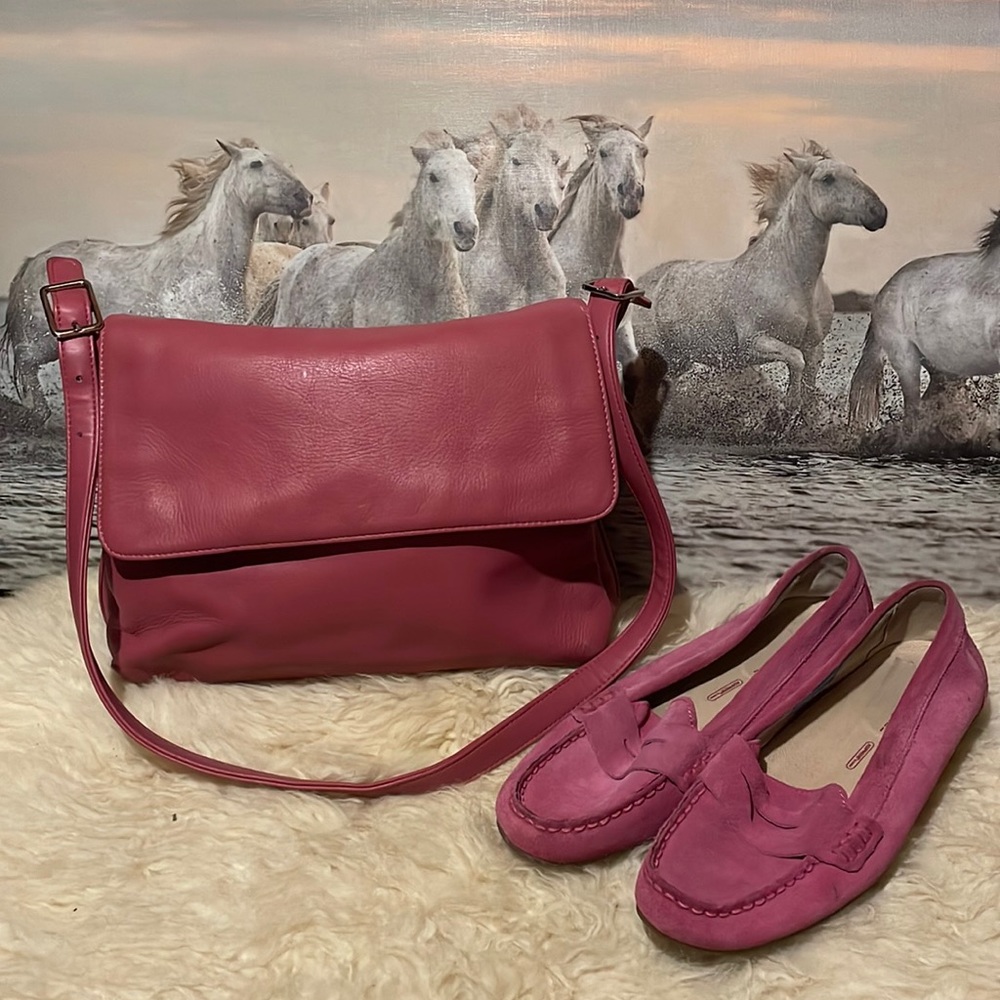 Apostrophe 3 section pink leather bag